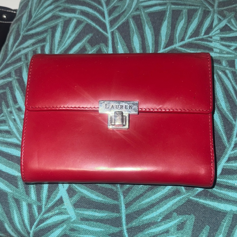 Ralph Lauren Red Leather Wristlet